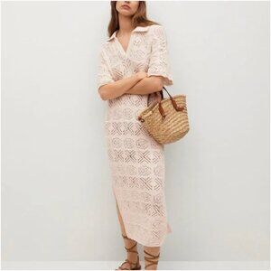 MNG Mango Crochet 100% Cotton Maxi Dress Coverup